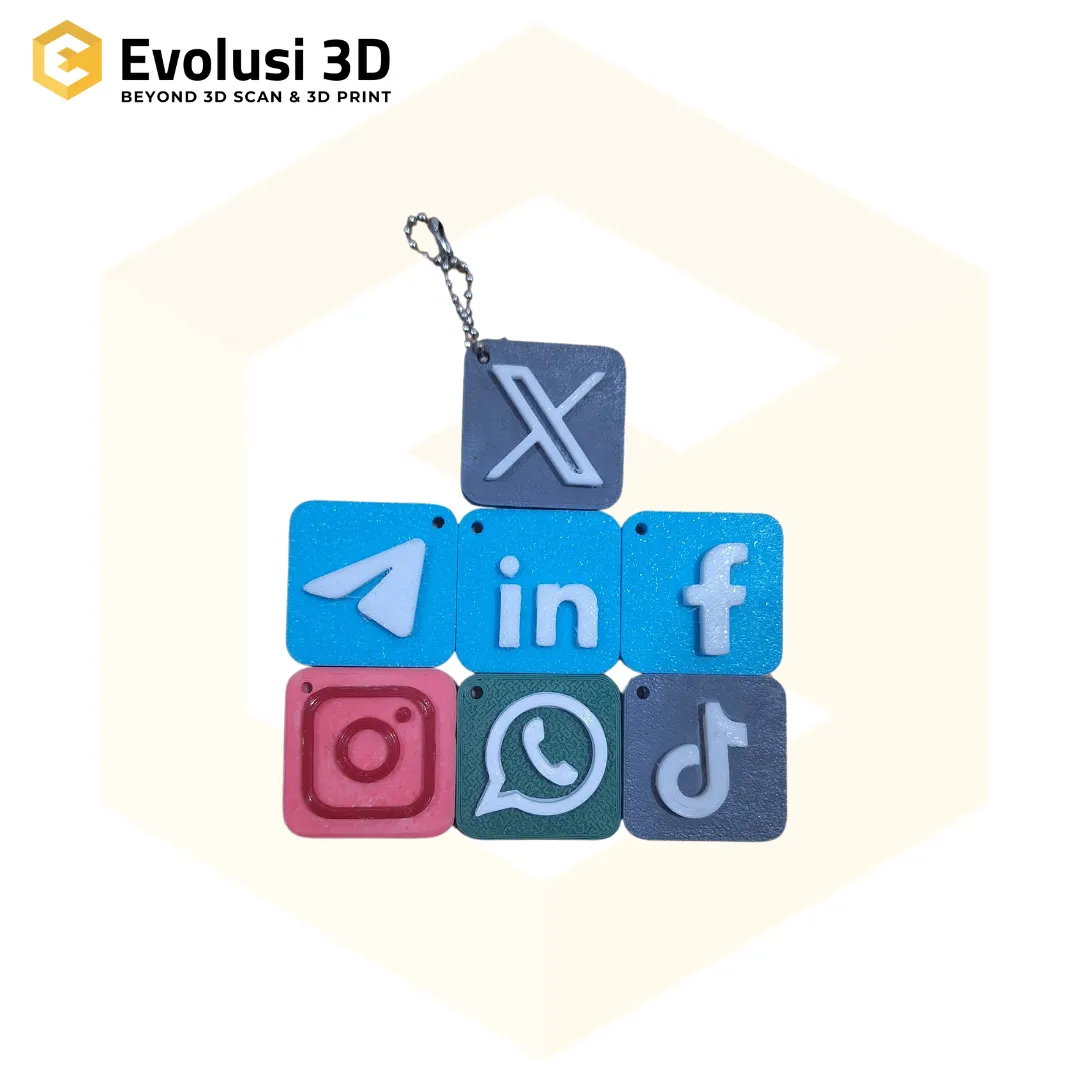 Socmed Gantungan Kunci NFC 3D-1