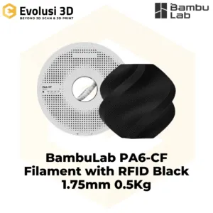 BambuLab PA6-CF Filament with RFID Black 1.75mm 0.5Kg