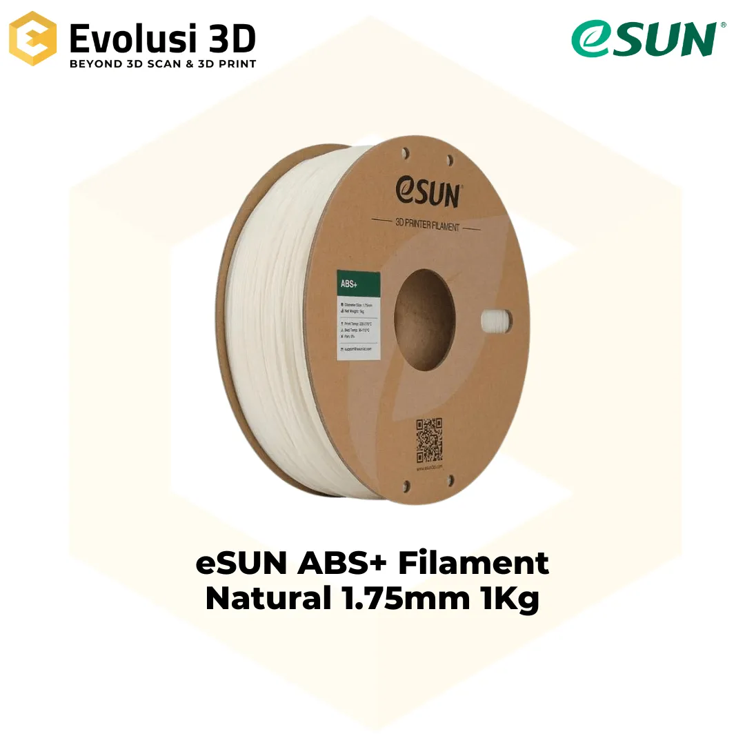 eSUN ABS+ Filament Natural 1.75mm 1Kg Evolusi 3D Shop
