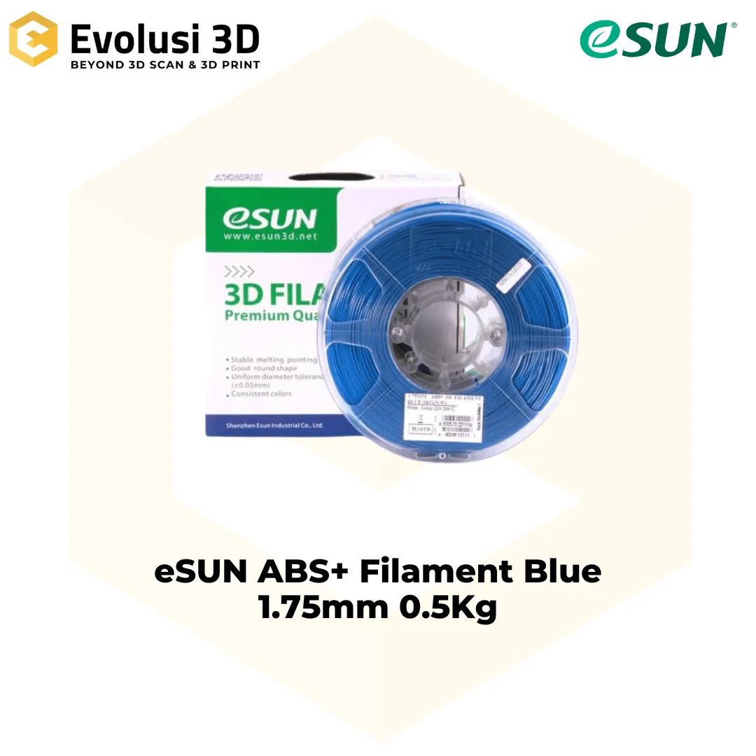 eSUN ABS+ Filament Blue 1.75mm 0.5Kg Evolusi 3D Shop