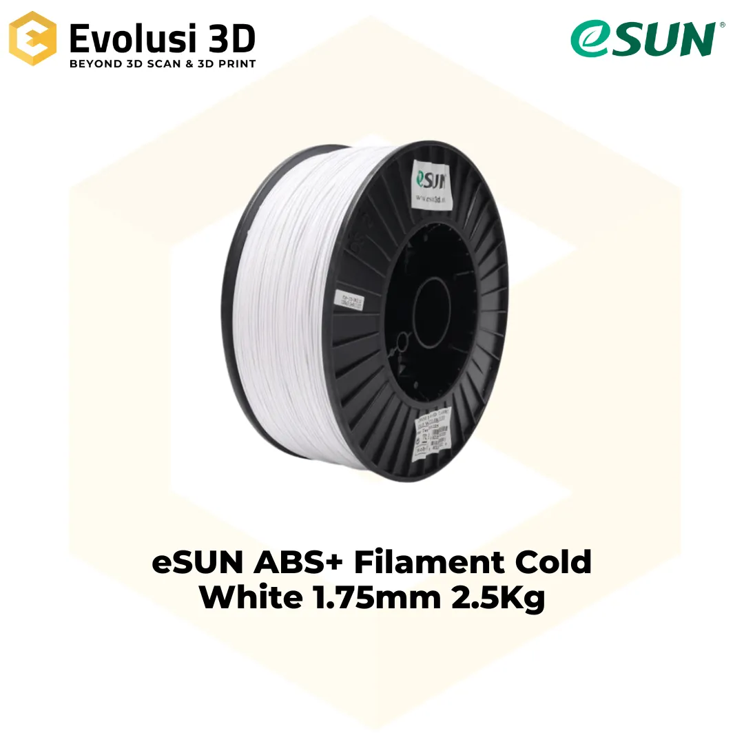 eSUN ABS+ Filament Cold White 1.75mm 2.5Kg Evolusi 3D Shop