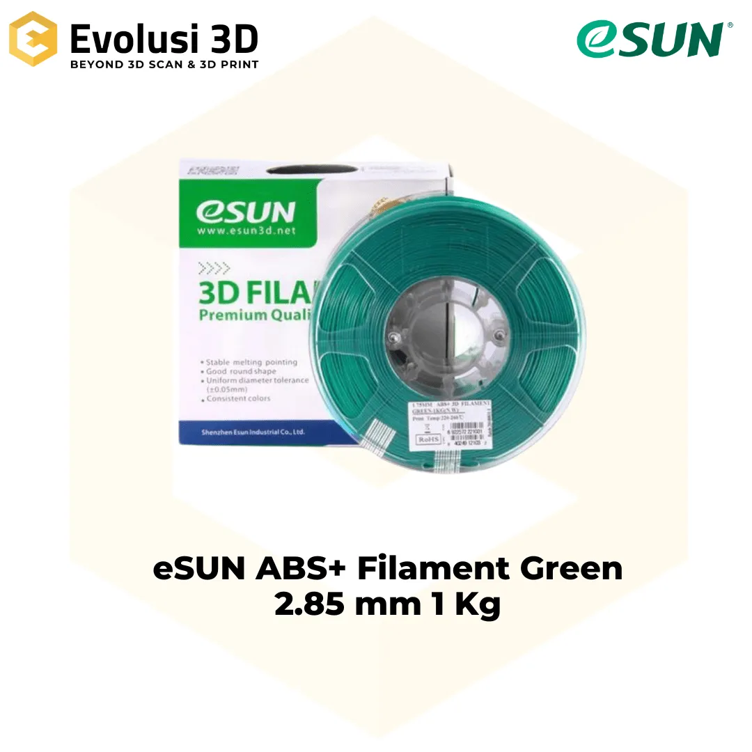 eSUN ABS+ Filament Green 2.85 mm 1 Kg Evolusi 3D Shop